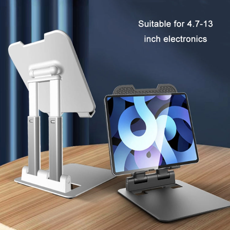 Tablet Mobile Phone Desktop Double Pole Lifting Folding Bracket, Color: White (Large)