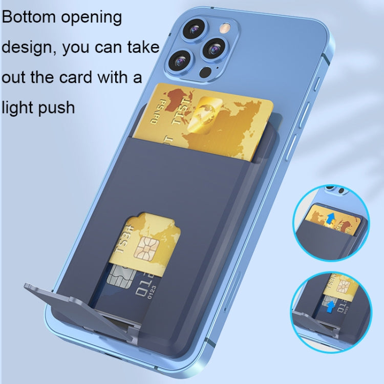 CY133H Silicone Magnetic Phone Holder with Card Holder Function(Black)