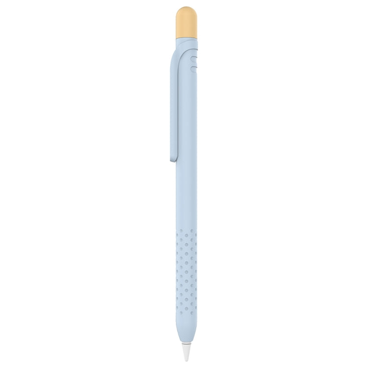 CY152 Magnetic Silicone Storage Colorblock Pen Holder For Apple Pencil 1(Light Blue)