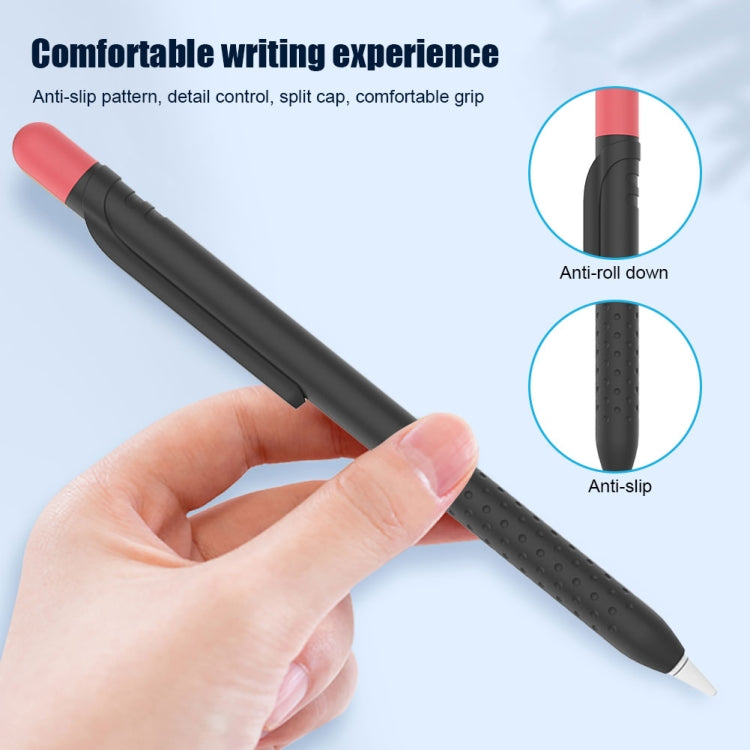 CY152 Magnetic Silicone Storage Colorblock Pen Holder For Apple Pencil 1(Light Blue)