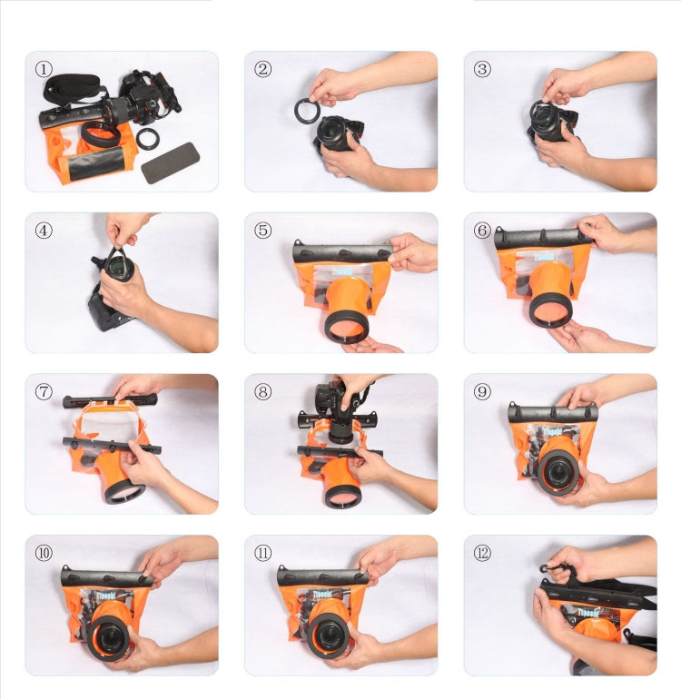 Tteoobl 20m Underwater Diving Camera Housing Case Pouch Camera Waterproof Dry Bag, Size: L(Black) - free shipping - PMC Jewellery - Order now!