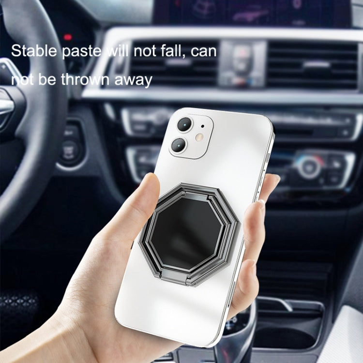 Metal Ring Buckle Live Rotating Magnetic Suction Car Desktop Tablet Folding Phone Bracket(Silver)