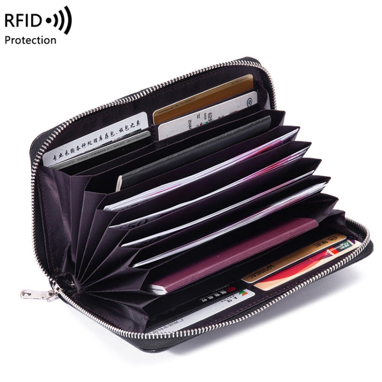 1659 RFID Anti-magnetic Anti-theft Passport Bag Document Bag Wallet(Ivory White)