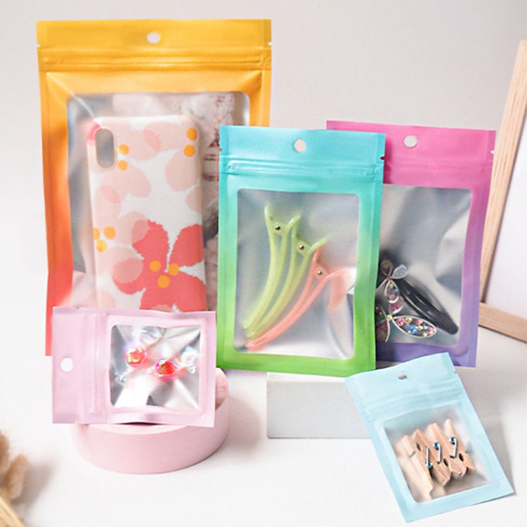 100PCS Aluminum Foil Ziplock Bag Jewelry Data Line Sealed Packaging Bag, Size: 12x18cm (Blue Gradually Pink) - by PMC Jewellery | Online Shopping South Africa | PMC Jewellery | Buy Now Pay Later Mobicred