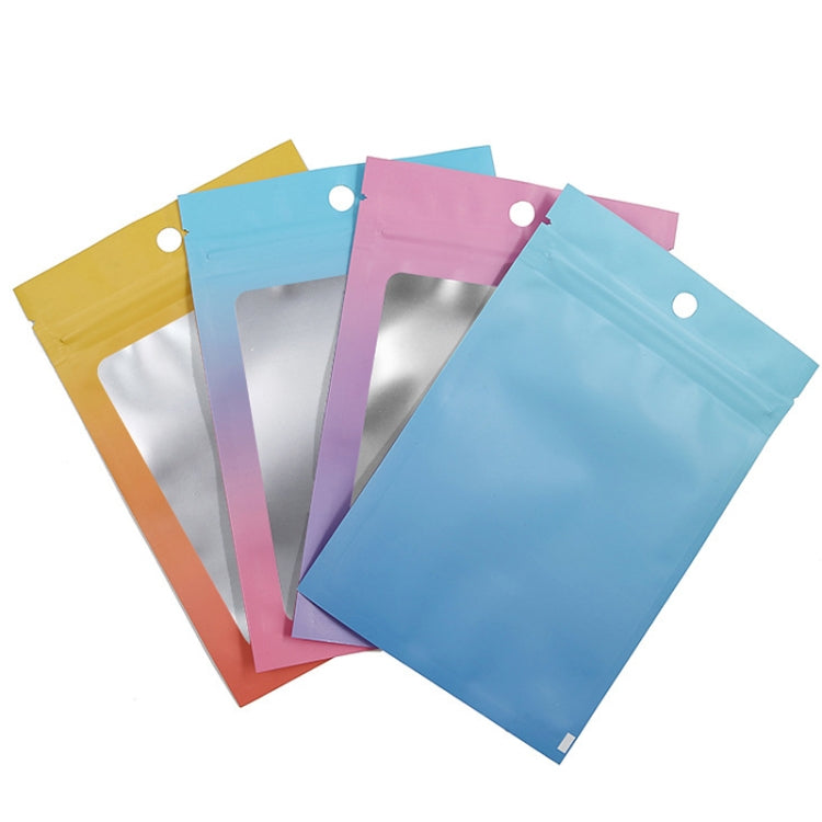 100PCS Aluminum Foil Ziplock Bag Jewelry Sealed Packaging Bag, Size: 14x20cm (Blue Gradient) - free shipping - PMC Jewellery - Order now!