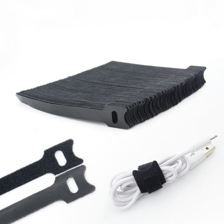 50 PCS T-shape Self-Adhesive Data Cable Organizer Bundles 12 x 120mm Black