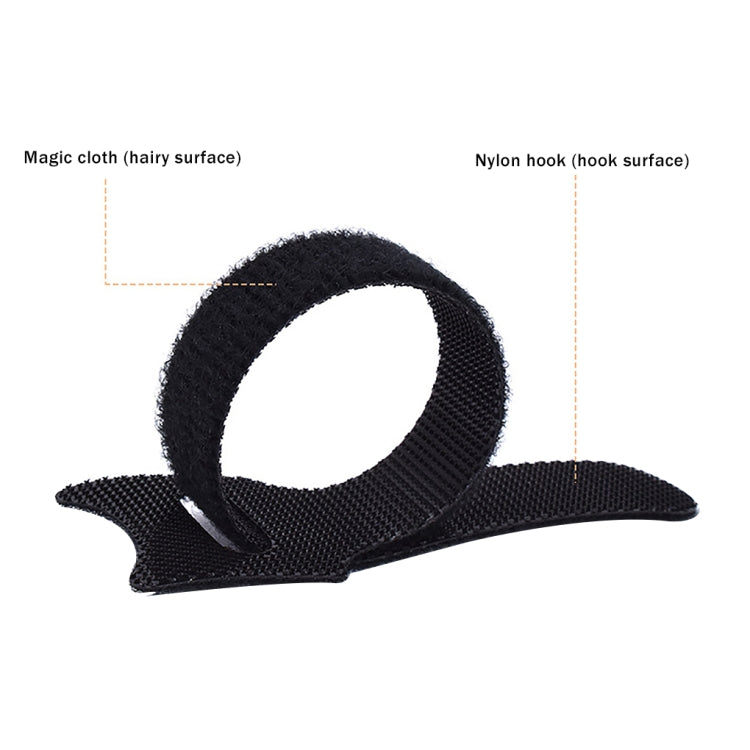 50 PCS T-shape Self-Adhesive Data Cable Organizer Bundles 12 x 120mm Black