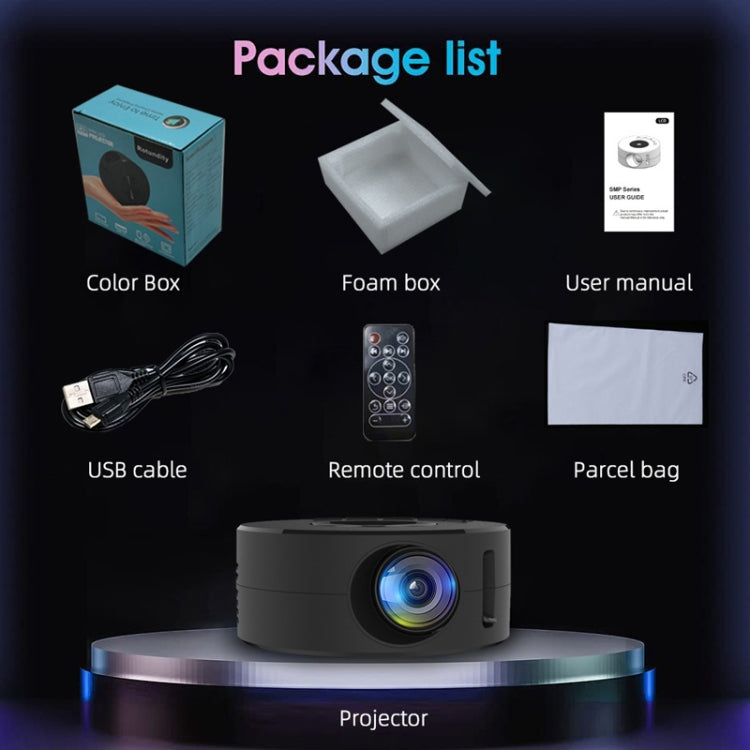 YT200 320 X 180P LED HD Mini Projector USB Powered Support Wired Connection Phone Screen(White)