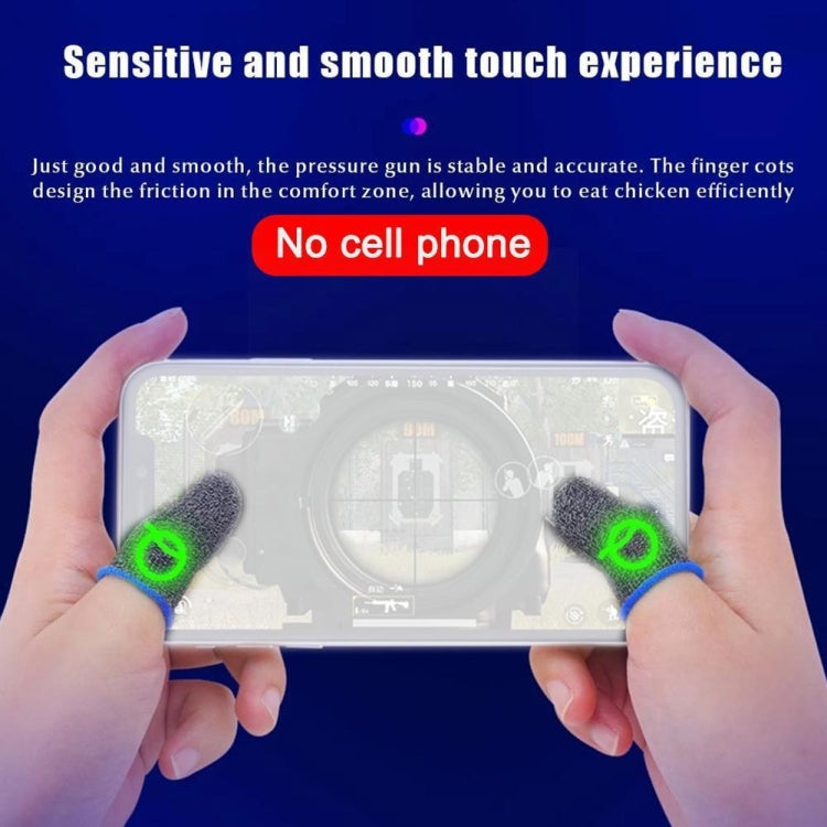 3 Pairs Gaming Finger Sleeve Breathable Luminous Fingertips,Color: Silver Fiber Blue