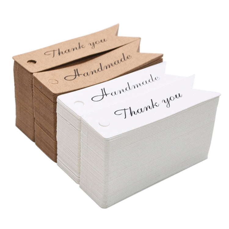 100pcs /Set Retro Baking Sticker Tag Swallow Tail Bookmark Gift Card, Style: Thand You (White)