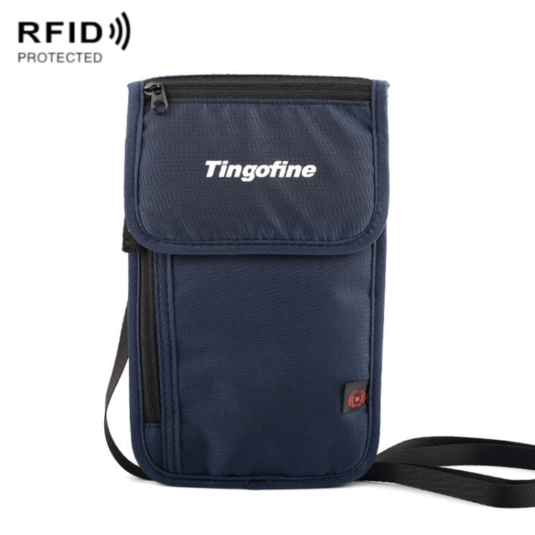 Tingofine YT5 Multifunctional Travel Passport RFID Anti-theft Document Bag Water-resistant Passport Holder(Royal Blue)