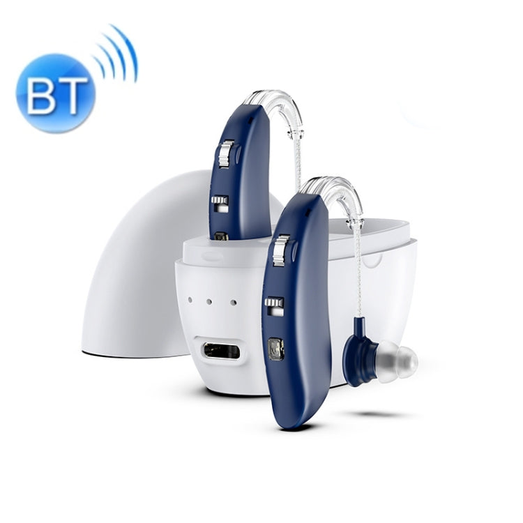 GM-301 Hearing Aid Rechargeable Sound Amplifier,Spec: With Charging Pod Blue+White - Hearing Aids by PMC Jewellery | Online Shopping South Africa | PMC Jewellery | Buy Now Pay Later Mobicred