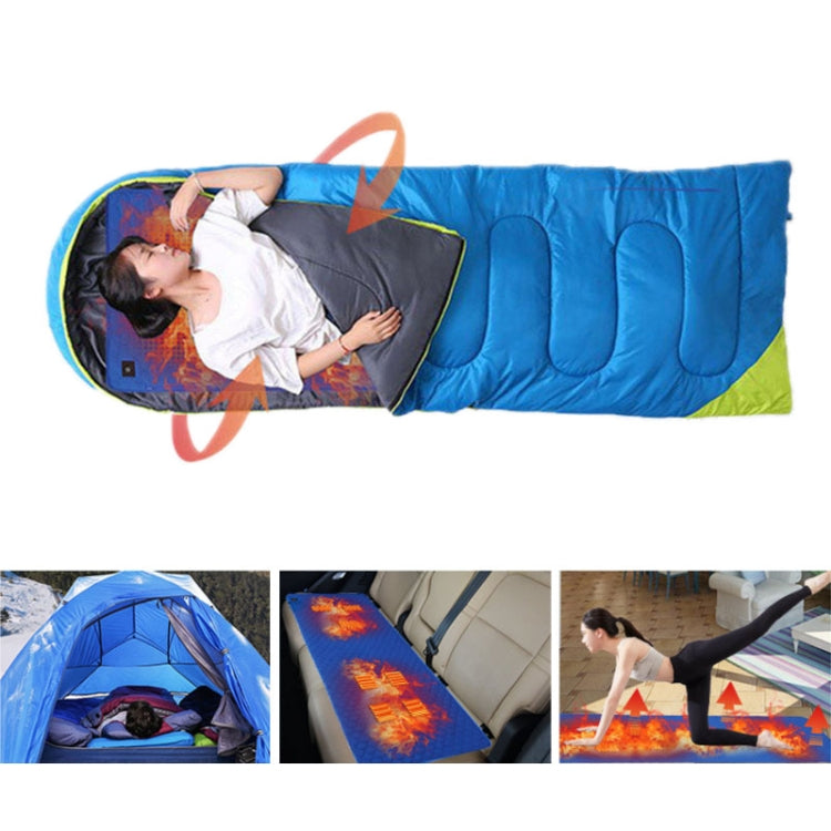 Winter USB Rechargeable Smart Seven Zone Heating Anti-cold Sleeping Bag Pad(Blue Orange)