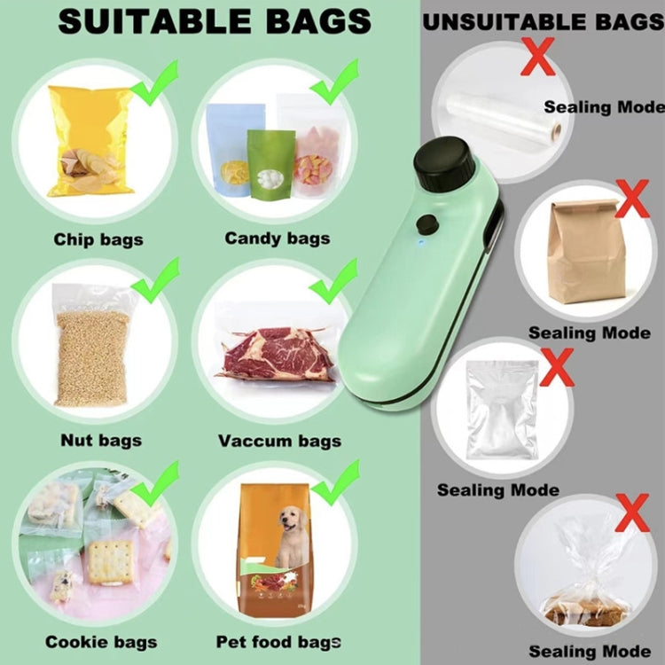 W-168 Knob Charging Sealing/Opening Machine Mini Snack Moisture Sealer(Green)