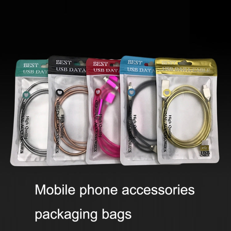 100PCS XC-0014 USB Data Cable Packaging Bags Pearl Light Ziplock Bag, Size: 11x18cm (Blue) - free shipping - PMC TechLife - Order now!