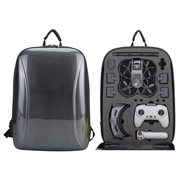 For DJI AVATA Storage Bag Hard Shell Water-resistant Shoulder Bag Backpack(Brushed Gray)