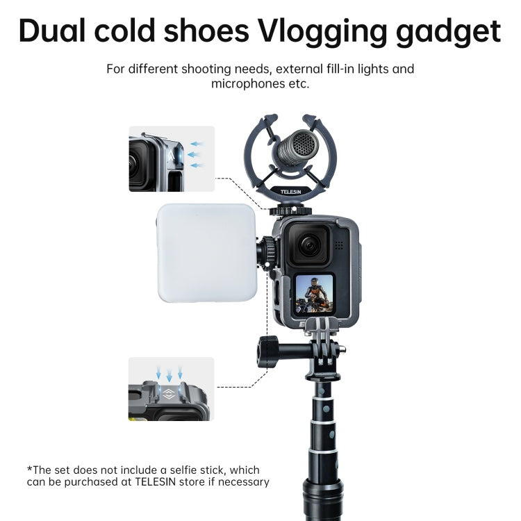 TELESIN Aluminium Alloy Frame Case For GoPro Hero11 Black / HERO10 Black / HERO9 Black ,Spec: Regular Models - free shipping - PMC Jewellery - Order now!