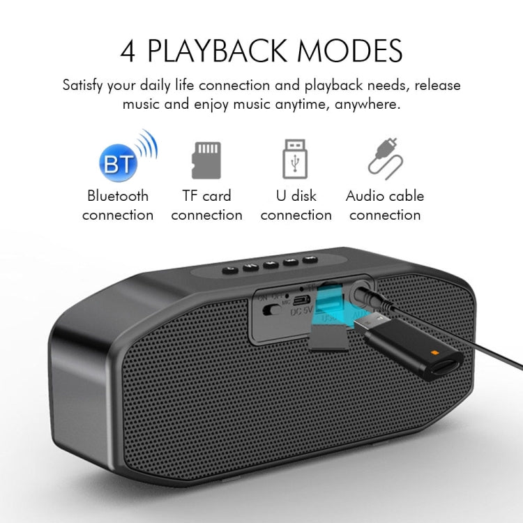 M5 Portable 6D Surround Sound Digital Display Bluetooth Speaker(Gold)