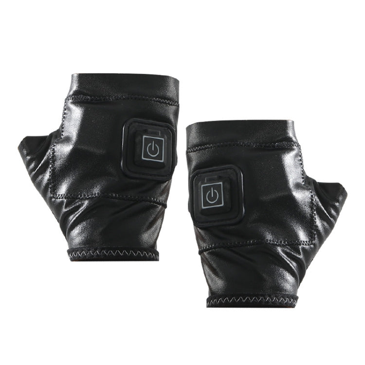 1 Pair Adjustable Temperature Rechargeable Intelligent Electric Heating Gloves Half Finger Gloves, Size: M(Black) - free shipping - PMC Jewellery - Order now!