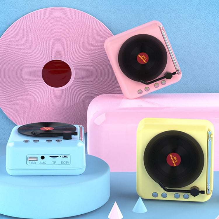Manovo H3 Macaron Vinyl Record Player Bluetooth Speaker Retro Radio Stereo(Pink) - Mini Speaker by Manovo | Online Shopping South Africa | PMC Jewellery | Buy Now Pay Later Mobicred
