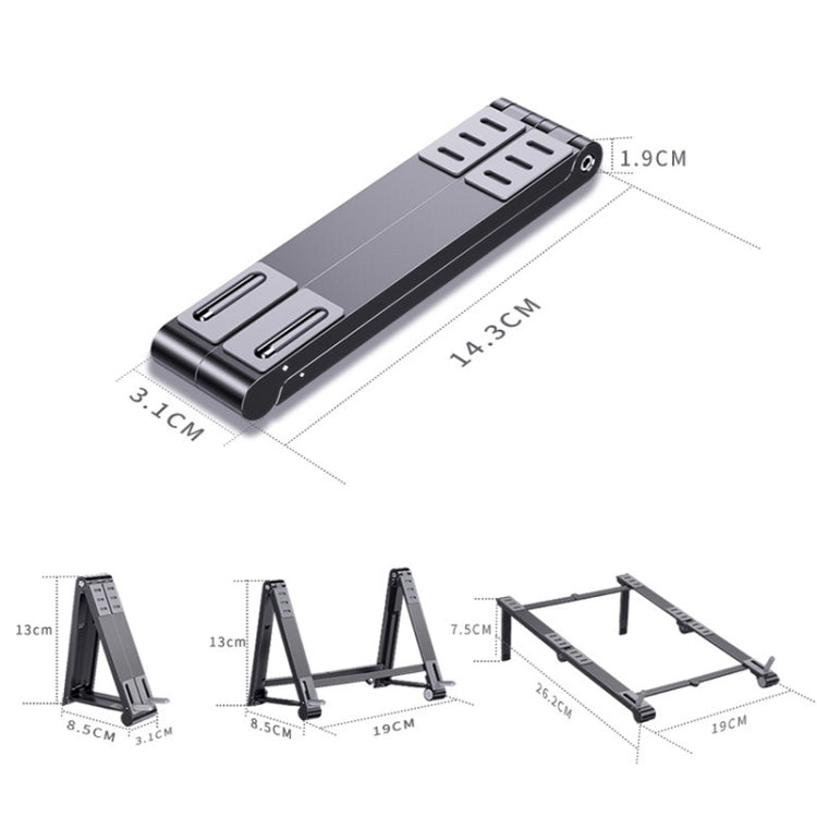 X23 3 In 1 Portable Storage Foldable Aluminum Phone Tablet Stand(Grey)