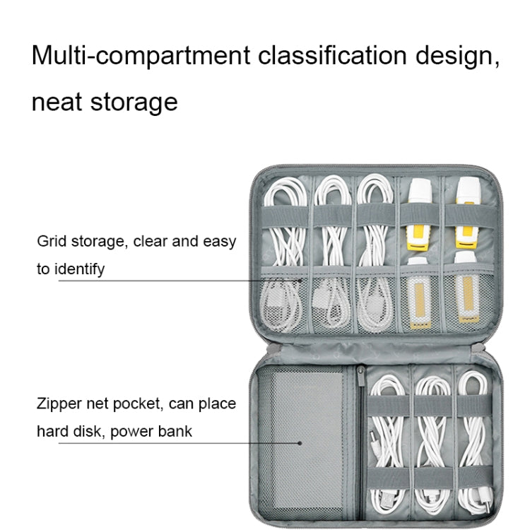 Baona Multifunctional Earphone Data Cable Digital Storage Bag, Spec: Single-layer (Black)