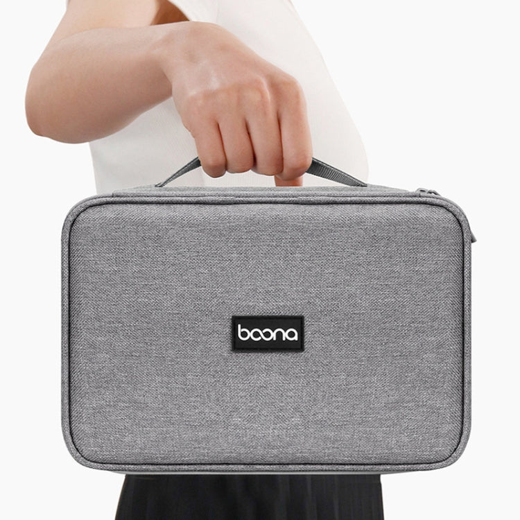 Baona Multifunctional Earphone Data Cable Digital Storage Bag, Spec: XL (Gray)