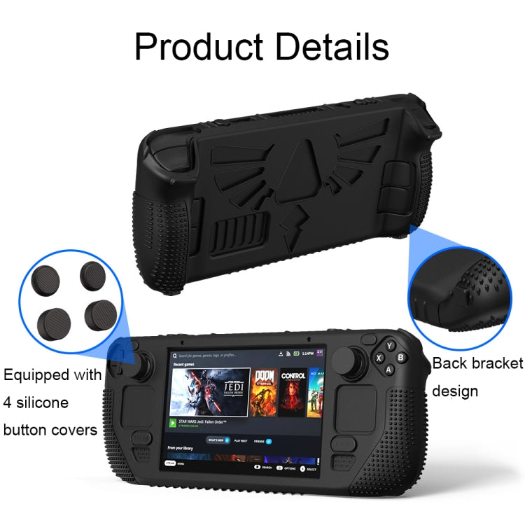 For Steam Deck V V4-1 Pocket Consoles Silicone Non-slip Protective Case with Holder Function(Red)
