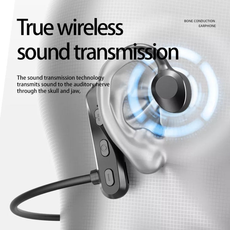 K69 Bluetooth Headset Sound Conduction Binoconic Business Sports Earphone(Black)