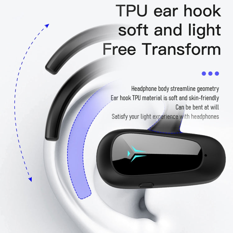 Bone Conduction Concepts Digital Display Stereo Bluetooth Earphones, Style: Single Ear(Red)