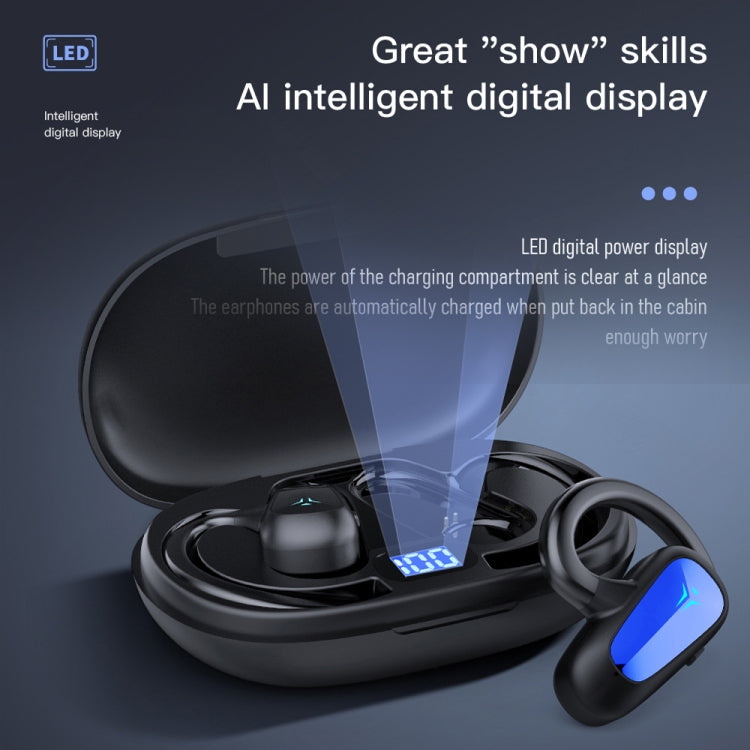 Bone Conduction Concepts Digital Display Stereo Bluetooth Earphones, Style: Dual Ears With Charging Warehouse(Red)