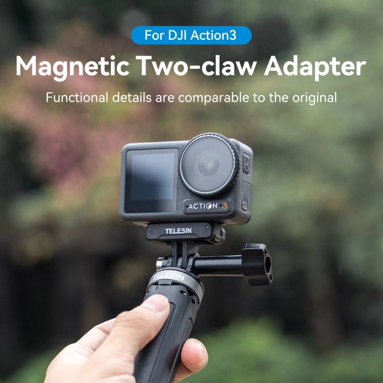 For DJI OSMO Action 3 TELESIN Magnetic Two Claw Adapter Action Camera Accessories - free shipping - PMC Jewellery - Order now!