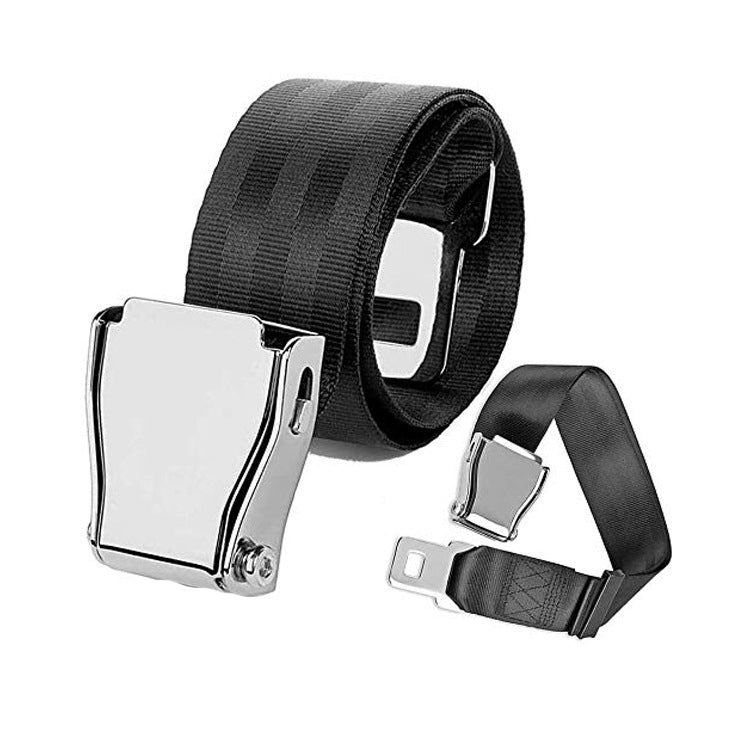 Two Point Aircraft Buckle Adjustable Seat Belt Extended Band(Black) - free shipping - PMC Jewellery - Order now!