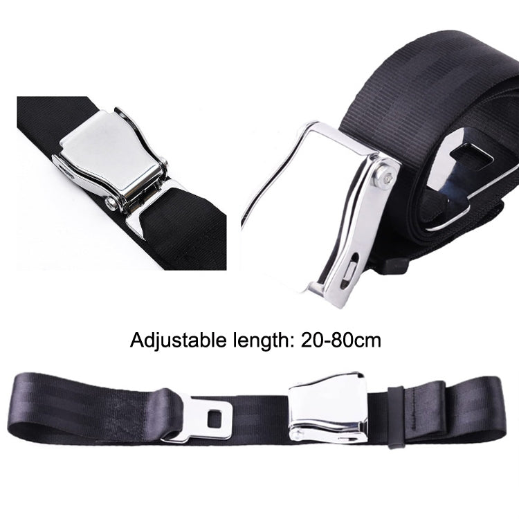 Two Point Aircraft Buckle Adjustable Seat Belt Extended Band(Black) - free shipping - PMC Jewellery - Order now!