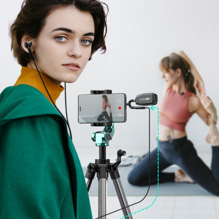 2.4G Bluetooth Wireless Lavalier Noise Canceling Live Microphone(Black) - Microphone by PMC TechLife | Online Shopping South Africa | PMC TechLife