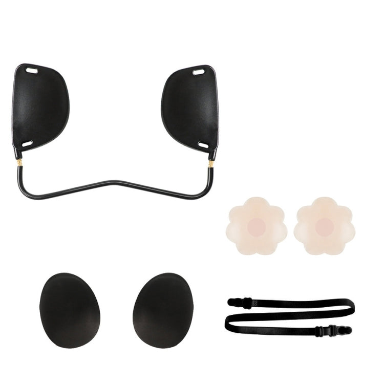 XD00001 Molding Silicone Nipple Sticker Frontless Bra Adjustable Anti-sag Push-up Bra Kit(W-type Black)