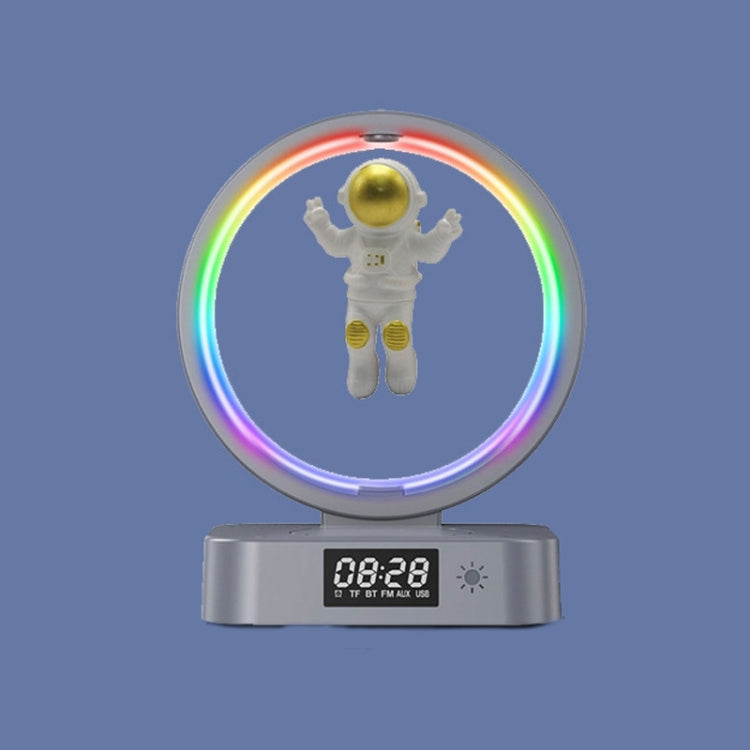 Y-558 Magnetic Levitation Astronaut TWS Bluetooth Speaker With RGB Light,Style: Golden Clock Model