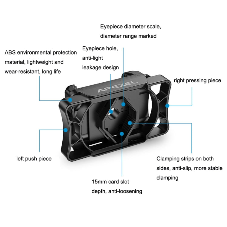APEXEL APL-F002 Dual Monocular Bird Watching Camera Universal Eyepiece Connector Phone Accessories(Black) - free shipping - PMC Jewellery - Order now!