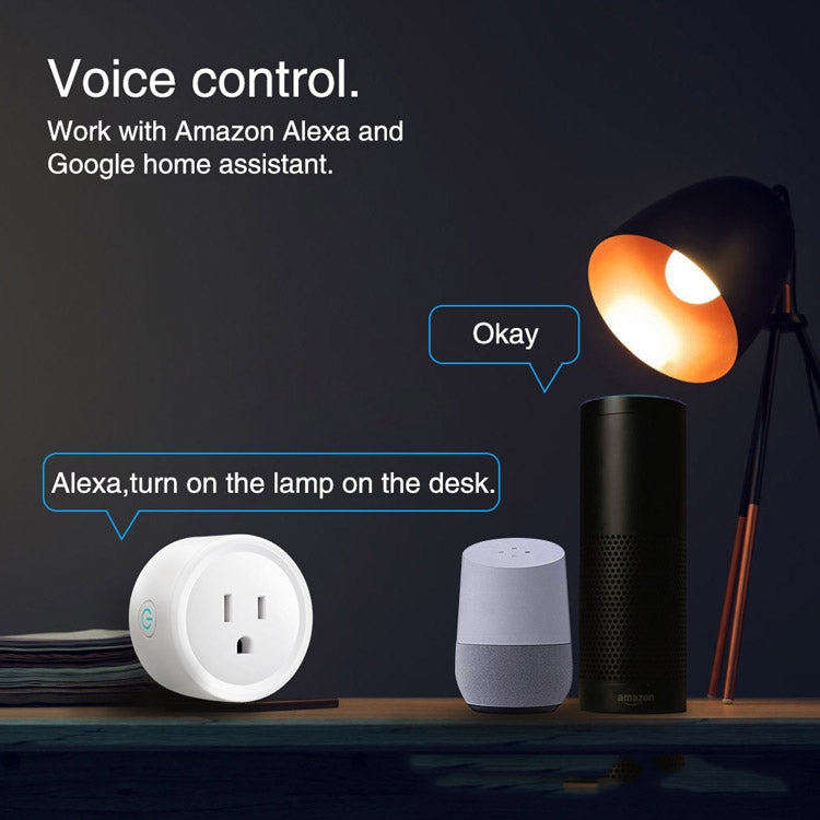 Tuya Smart App Wifi Smart Socket Phone Remote Timing Voice Switch Supports Alexa US Plug, Style: 20A Power Model