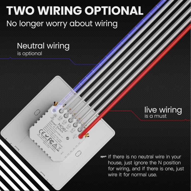 Tuya ZigBee Smart Single-fire Zero-fire Sharing Timing Voice Wall Switch EU Plug, Style: 3 Ways (White Scene Casual Post)