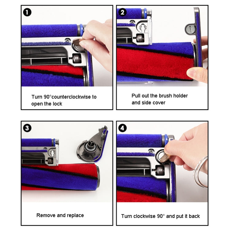 For Dyson V7 V8 V10 V11 V15 Vacuum Cleaner Soft Velvet Suction Head Side Cover