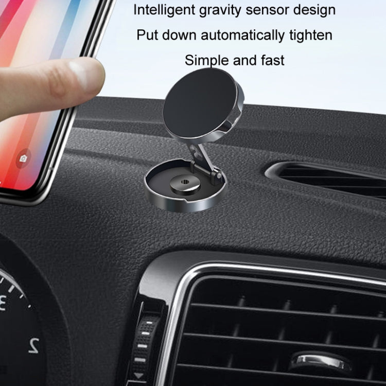 Multi-Angle Positioning Car Folding Circular Car Magnetic Suction Bracket(Black) - Car Holders by PMC TechLife | Online Shopping South Africa | PMC TechLife