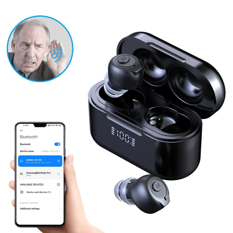 GM-903 Bluetooth Dual Host Digital Hearing Aids LCD Display Elderly Sound Amplifier(Black) - Hearing Aids by PMC Jewellery | Online Shopping South Africa | PMC Jewellery | Buy Now Pay Later Mobicred