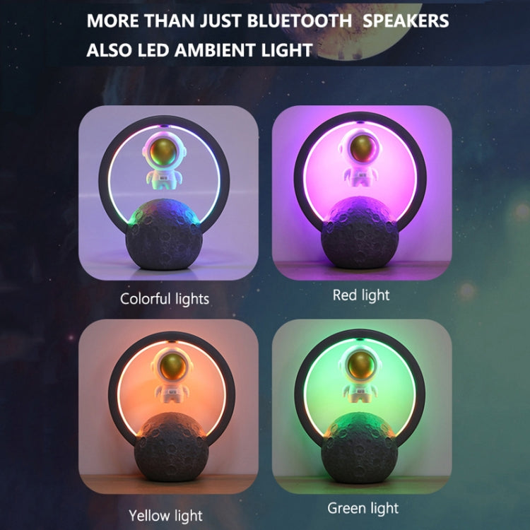 Y-598 Suspended Astronaut Bluetooth Speaker RGB Light Subwoofer Ornament,Spec: 598B Golden+Gift Bag