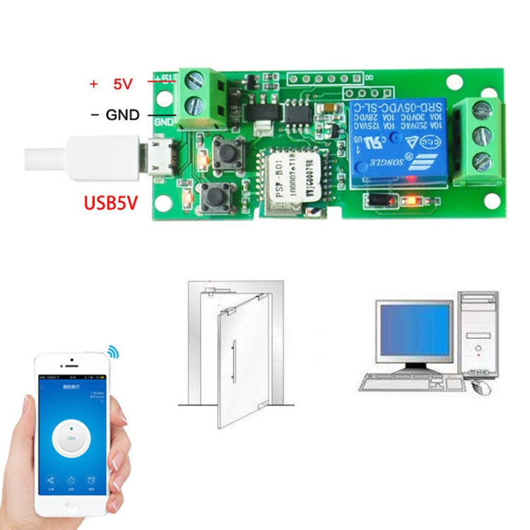 2pcs Sonoff Single Channel WiFi Wireless Remote Timing Smart Switch Relay Module Works, Model: 5V - free shipping - PMC Jewellery - Order now!