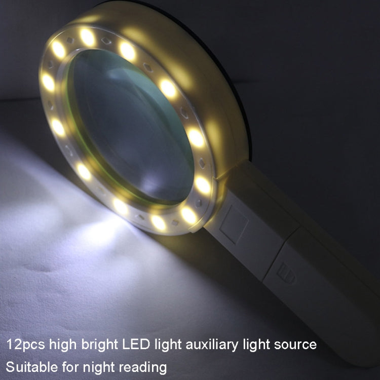 JHS407 30X Handheld HD Magnifier With LED Light(Paper Package)