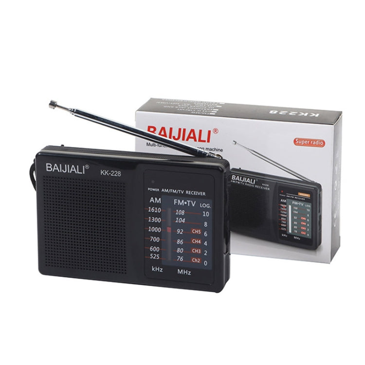 BAIJIALI BJL228 Retro Portable Two Band FM AM Radio Built-in Speaker(Black) - Radio Player by BAIJIALI | Online Shopping South Africa | PMC Jewellery | Buy Now Pay Later Mobicred
