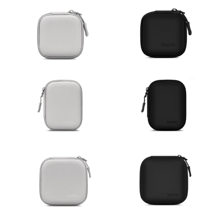 Baona BN-F017 Leather Digital Headphone Cable U Disk Storage Bag, Specification: Large Square Gray