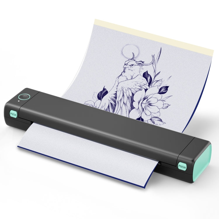 M08F Bluetooth Wireless Handheld Portable Thermal Printer(Black Green Tattoo Version)