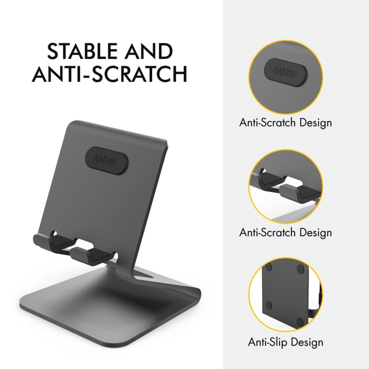 AhaStyle ST02 Mobile Phone Aluminum Alloy Fixed Bracket Storage Charging Base(Black)